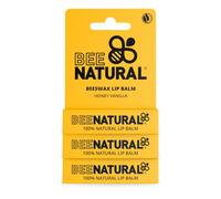 Bee Natural - 100% Natural Moisturising Lip Balm - Honey Vanilla - Pack of 3