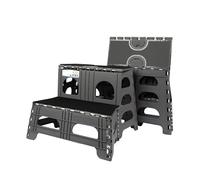 Bee Neat 2 Step Folding Dog Stairs & Ramp for Your Pet - Indoor Outdoor Foldable Pet Stairs for High Bed, Car, SUV - Collapsible Step Stool Ladder Supports 300lbs - New Carpeted Design