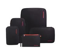 Bee Nesting BeeNesting Waterproof Compression Packing Cubes 5/6/8 sets, Large Travel Packing organizers for Carry on Luggage, 2 Sides Expandable Storage Bags (Black Red, G5set)