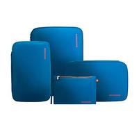 Bee Nesting Waterproof Compression Packing Cubes 4 sets, Large Travel Packing organizers for Carry on Luggage, 2 Sides Expandable Storage Bags for Backpacking, Suitcases, 4PCS, Blue red