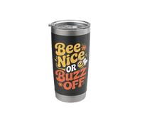 Bee Nice Or Buzz Off Funny Beekeeper Saying Honey Bees Stainless Steel Insulated Tumbler