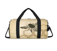 Bee Old Honeycomb Hive Sport Duffel Bag with Shoes Compartment Honeybee Bee Overnight Weekender Bags Travel Gym Luggage Organizer for Women Men Kids Girls Boys