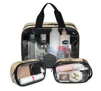 Bee Old Honeycomb Hive Travel Makeup Bag for Women Men, Honeybee Bee Translucent Cosmetic Bags 3 Pcs Large Shower Wash Pouch Toiletry Cosmetic Toiletries Organizer