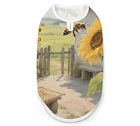 Bee on A Sunflower Dog Shirt for Small Medium, Breathable Pet Vest Sleeveless Dog Cat T-Shirt, Soft Stretchy Fabric & UV Protection, All-Season Pet Clothes for Walking