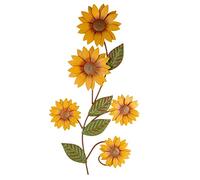 BEE ON BLOOM Metal sunflower wall decor 25 Inches for indoors and outdoors | Perfect sunflower decor for porch, patio, kitchen | Rustic yellow individually hand painted petals