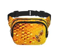 Bee On Honeycomb Fanny Packs for Women Men, Fashion Waist Packs for Workout Running Traveling Hiking