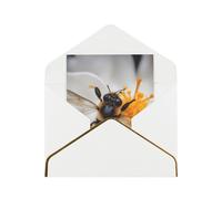 Bee On Honeycomb Print Greeting Card Paper, Half Fold To Cards For Birthday, Wedding, Party.