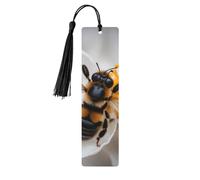 Bee On Honeycomb Print Wooden Bookmarks Beautiful Notebook Accessories for Men Women Book Lovers
