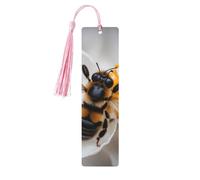 Bee On Honeycomb Print Wooden Bookmarks Beautiful Notebook Accessories for Men Women Book Lovers