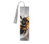 Bee On Honeycomb Print Wooden Bookmarks Beautiful Notebook Accessories for Men Women Book Lovers