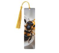 Bee On Honeycomb Print Wooden Bookmarks Beautiful Notebook Accessories for Men Women Book Lovers