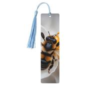 Bee On Honeycomb Print Wooden Bookmarks Beautiful Notebook Accessories for Men Women Book Lovers