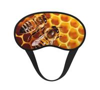 Bee On Honeycomb Sleep Mask for Side Sleeper, Blackout Sleeping Eye Mask, Soft Breathable Eye Cover for Women Men Travel Eyeshade, Relaxing Zero Pressure Night Blindfold