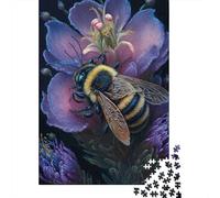 Bee on Purple Flower 1000 Pc Thickened Paper Puzzle Grown-Ups Relaxation Hobby Easy Store Engaging Brain Teaser 70x50cm/1000pcs