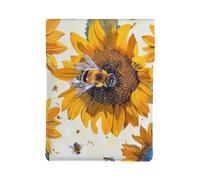 Bee on sunflower Printed Laptop Sleeve Bag 13-Inch - Leather Laptop Sleeve Case Shockproof Protective Computer Cover Bag
