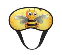 Bee on the Square Sleep Mask for Side Sleeper Eye Mask for Sleeping Light Blocking Soft Breathable Sleep Eye Mask for Women Men Adjustable Elastic Strap Travel Nap Blackout Eye Shade Cover