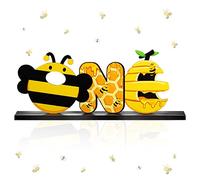 Bee ONE Letter Sign Wooden Table Centerpieces, Summer First Honey Bee Day Photo Prop Table Centerpieces Decorations for Boys Girls Baby Shower Sweet Bee 1st Theme Birthday Party Supplies