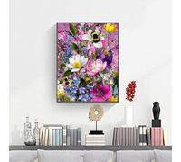 Bee Paint by Numbers for Adults, Flower Painting by Number Kits On Canvas, Adults Beginners DIY Acrylic Oil Craft Art Painting Kits with Brushes for Home Wall Decor 12x16in PjY1636 7-E