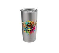 Bee Paint Splash Apiary Beekeeper Bee Lover Save The Bees Stainless Steel Insulated Tumbler