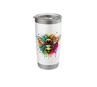 Bee Paint Splash Apiary Beekeeper Bee Lover Save The Bees Stainless Steel Insulated Tumbler