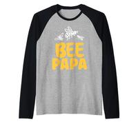 Bee Papa Beekeeper Honeybee Bees Hive Bee Dad Father Daddy Raglan Baseball Tee
