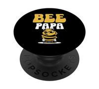 Bee Papa Bees Honeybee Beekeeper Dad Father Daddy Father's PopSockets Adhesive PopGrip