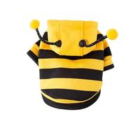 Bee Pet Clothing Cat Hoodie Fun Striped Halloween Easter Costume Comfortable Warm Stylish Apparel Small Dog & Kitten Party(L)