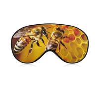 Bee Picking Nectar Eye Mask, Side Sleeping Mask Light Blindfold Sleeping Mask Nose Pad and Elastic Band for Children Women and Men