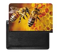 Bee Picking Nectar Passport Cover Protector Rfid Blocking Passport Holder Id Card Holder Secure Travel Wallet Organizer for Passport Tickets Credit Cards, style, One Size