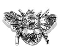 Bee Pin Badge Brooch - Silver Pewter Honey Bumblebee (Made in UK)