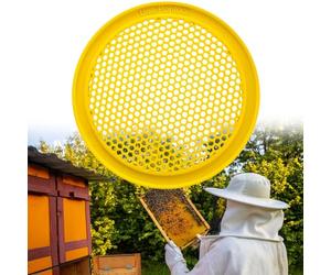 Bee Pontoon Bee Watering Station for Garden - Floating Bee Waterer with Safe Landing Pads | Butterfly & Pollinator Watering Station | Beekeeping Garden Decor- Circular Yellow 1-Pack