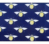 Bee Print Design On Navy- Fabric Craft Material 110 cm 100% Cotton Poplin -130 GSM - Per Metre (CP0395NAVY)