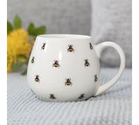 Bee Print Rounded Coffee Mug. Gift For Her. Mothers Day Gift. Teacher Gift