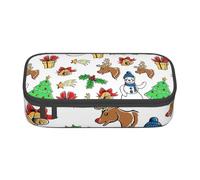 Bee Print Storage Bag Business Office Pencil Case Pencil Case Makeup Cosmetic Bag, Merry Christmas Happy (2), Taglia Unica