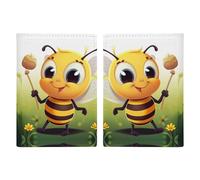Bee Printed Passport Cover Case Passport Holder For Travel Passport Cards Protector Travel Covers Wallet Case RFID Blocking Leather Card Case for Women Men, Bee, 20.3x13.8cm, Modern