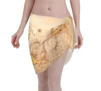 Bee Printing Women'S Summer Sarong Coverups Beach Wrap Sheer Bikini Wraps Cover Ups Suitable Beach Swiming