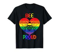 Bee Proud Shirt,Gay Pride T Shirts,Rainbow Heart Bee Graphic T-Shirt
