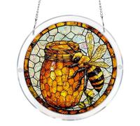 Bee Puzzles Sun Catcher, Jigsaw Puzzle Sun Catchers for Windows, Honey Stained Glass Suncatcher, Fun Acrylic Puzzle Suncatcher, Garden Hanging Ornament for Patio, Balcony & Home Decor