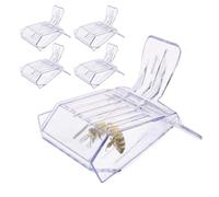 Bee Queen Clip - Fishing Tool For Beekeepers | 5 Transparent Bee Trap Holders, Professional Marking Tools, Safe Catch And Lift Bee Queens Pair