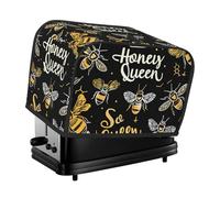 Bee Queen Toaster Cover 2 Slice, Honeycomb Toaster Cozy with Pocket Stain Resistant Dustproof Kitchen Small Appliance Protector