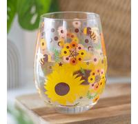 Bee Radiant Sunflower & Moon Phases Stemless Glass - 450Ml