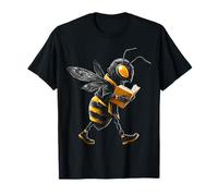 Bee Reads Book Drawing Wandering Art Animal Motif Bee T-Shirt