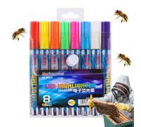 Bee Reproduction Kit - Supply Auxiliary, Queen ID | 8-pack Colorful Marker Status, Durable Beekeepers Tools With Non-Fading Ink For Hive Management, A Team