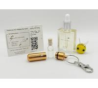 Bee Revival Kit - 'Always Bee Happy' Engraved Keyring, Glass Vial, Bee Feed Dropper Bottle, Organza Pouch