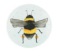 Bee Round Glass Worktop Saver - Painted Bumblebee by Rhiannon Chauncey - Textured Kitchen Cutting/Chopping Board Worktop Protector with Non-Slip Feet 30cm x 30cm (12" x 12")