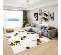 Bee Rug Runner - Bumble Bee Rug, Honey Bee Rugs for Living Room Bedroom, Washable Non Slip Soft Small Carpet, Patterned Area Rugs & Home Decor 80x150 cm