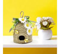 Bee Rustic Decor Hive, Bigger Bee Hive Decor, For Summer Bedrooms Rustic Farmhouse Kitchecn Table Decor, 12X10cm(A and A)