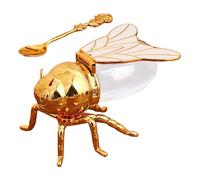 Bee Shape Honey Jar | Decorative Honey Pots for Spices Syrup Dispenser Glass Laws Food Kitchen Accessories for Durable Use in Wet Cooking Environments Outlook