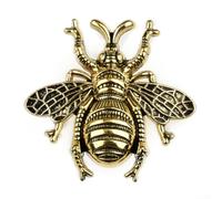 Bee Shape Wardrobe Knob and Furniture Handle Made of Solid Brass with Multiple Protective Layers for Cabinet Use (Golden black)