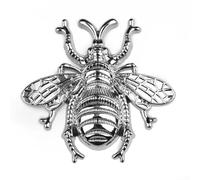 Bee Shape Wardrobe Knob and Furniture Handle Made of Solid Brass with Multiple Protective Layers for Cabinet Use (Silver)